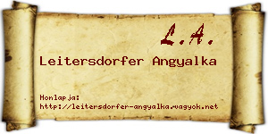 Leitersdorfer Angyalka névjegykártya